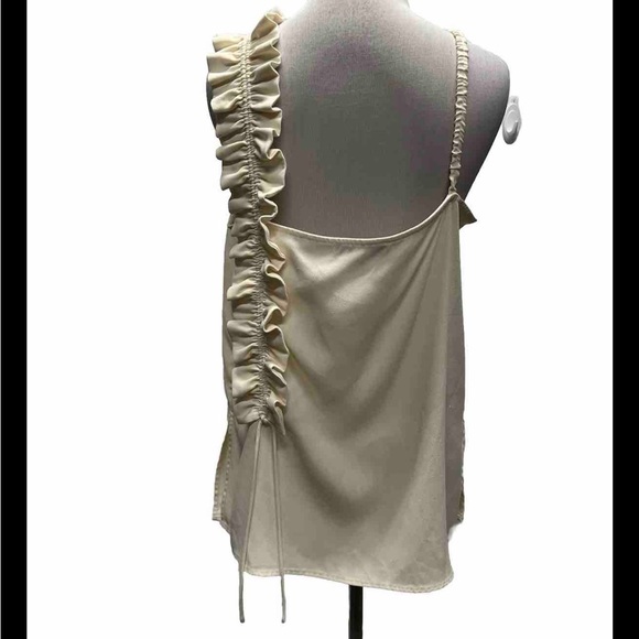Jason Wu Sleeveless Ruffle Strap Cream Tank - Picture 2 of 5